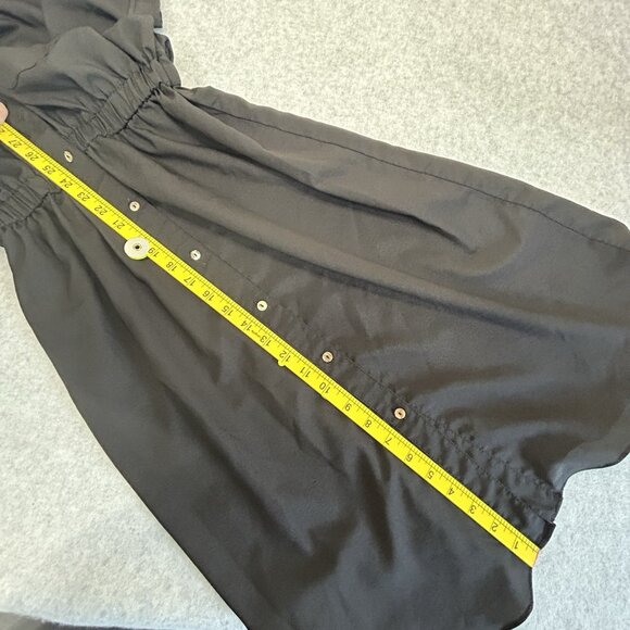 DEE & RAY Black Shirt Dress XS Dolman Sleeve Blouson Style Elastic Waist - Picture 7 of 9